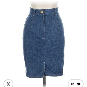 Bloomingdale's Blue Denim Pencil Skirt